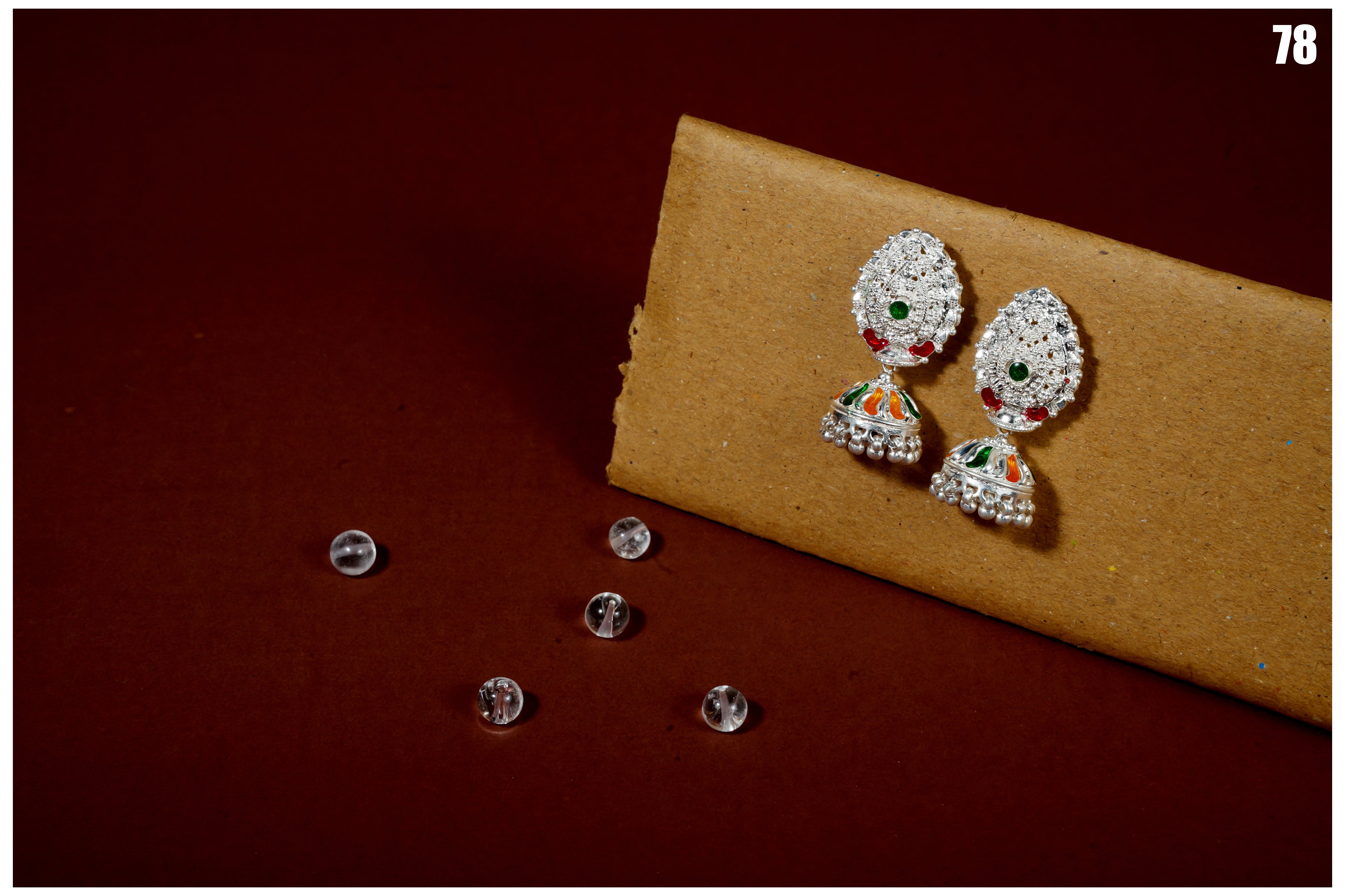 Manish Jewellers Silver Jhumki For Girls & Women