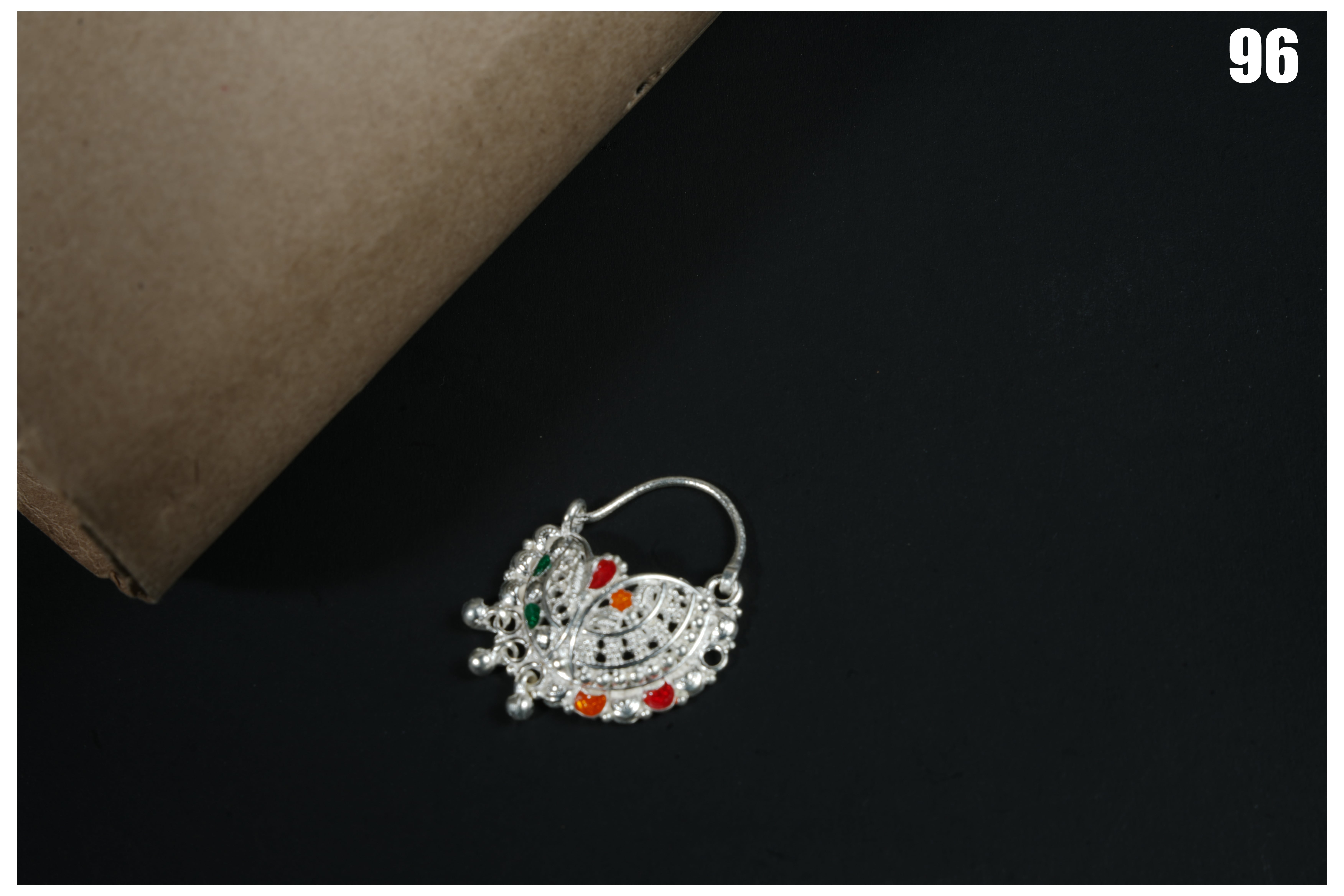 Manish Jewellers Silver Nath For Girls & Women