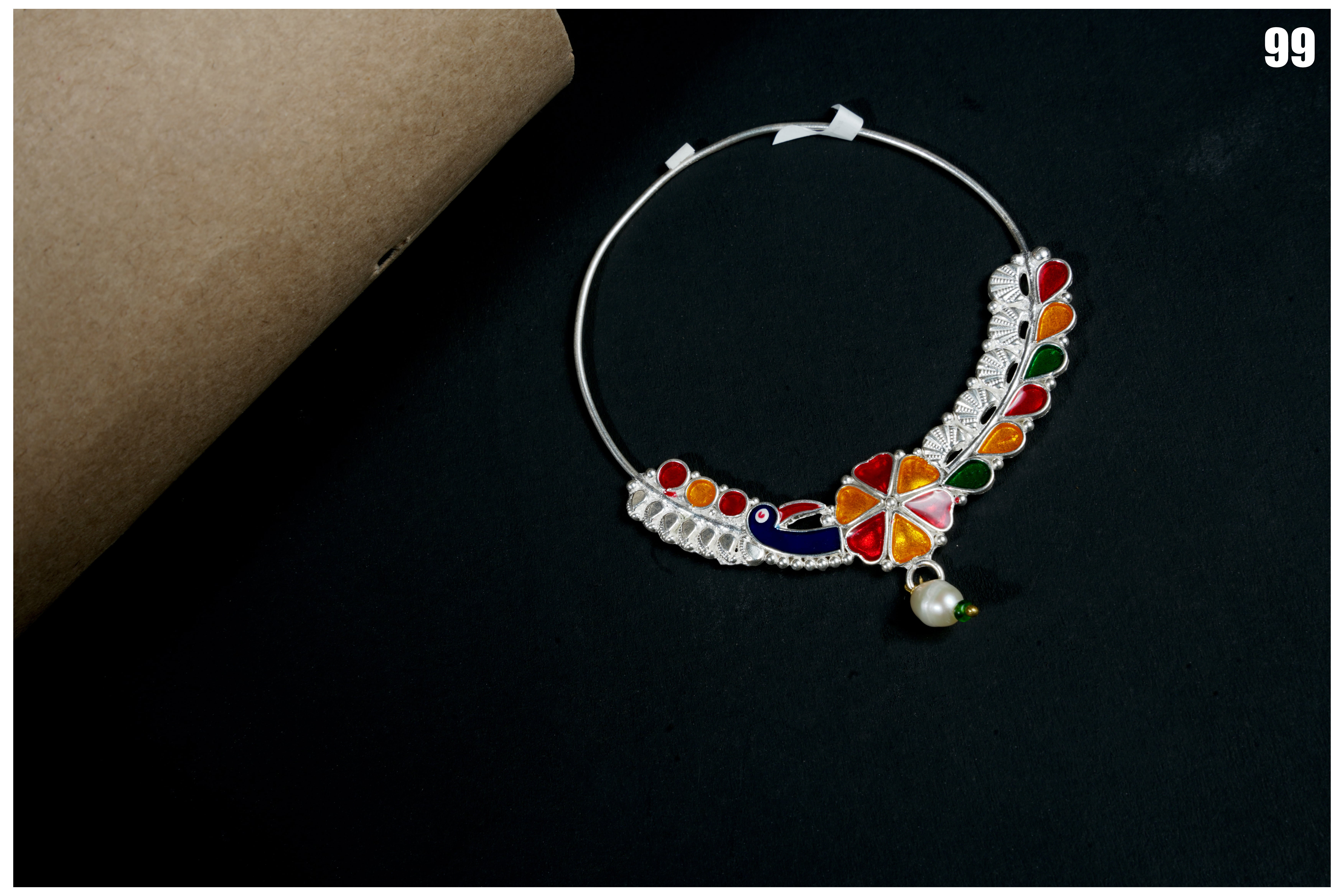 Manish Jewellers Silver Nath For Girls & Women