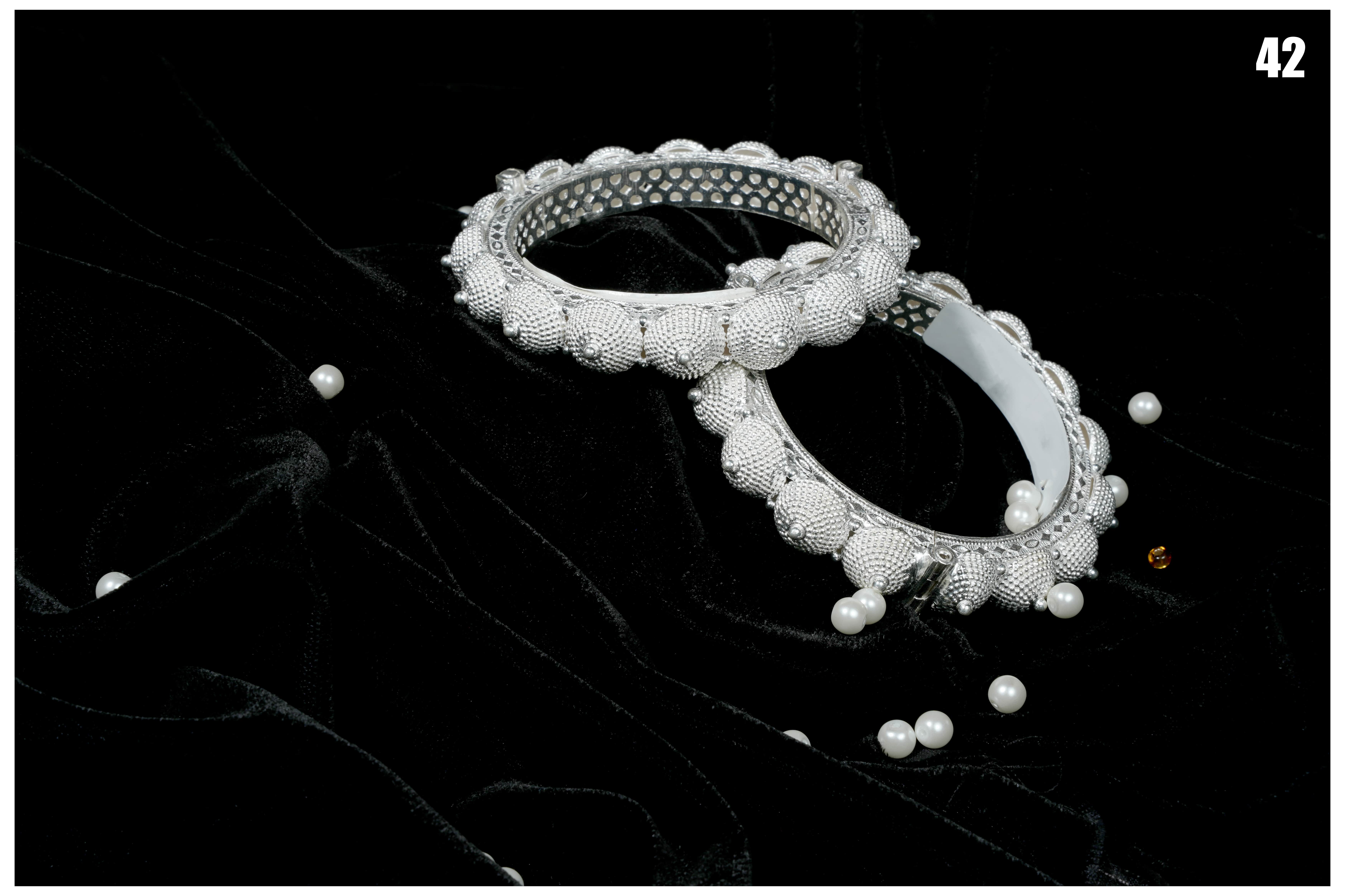 Manish Jewellers Silver Bangri 2-6 Size For Girls & Women