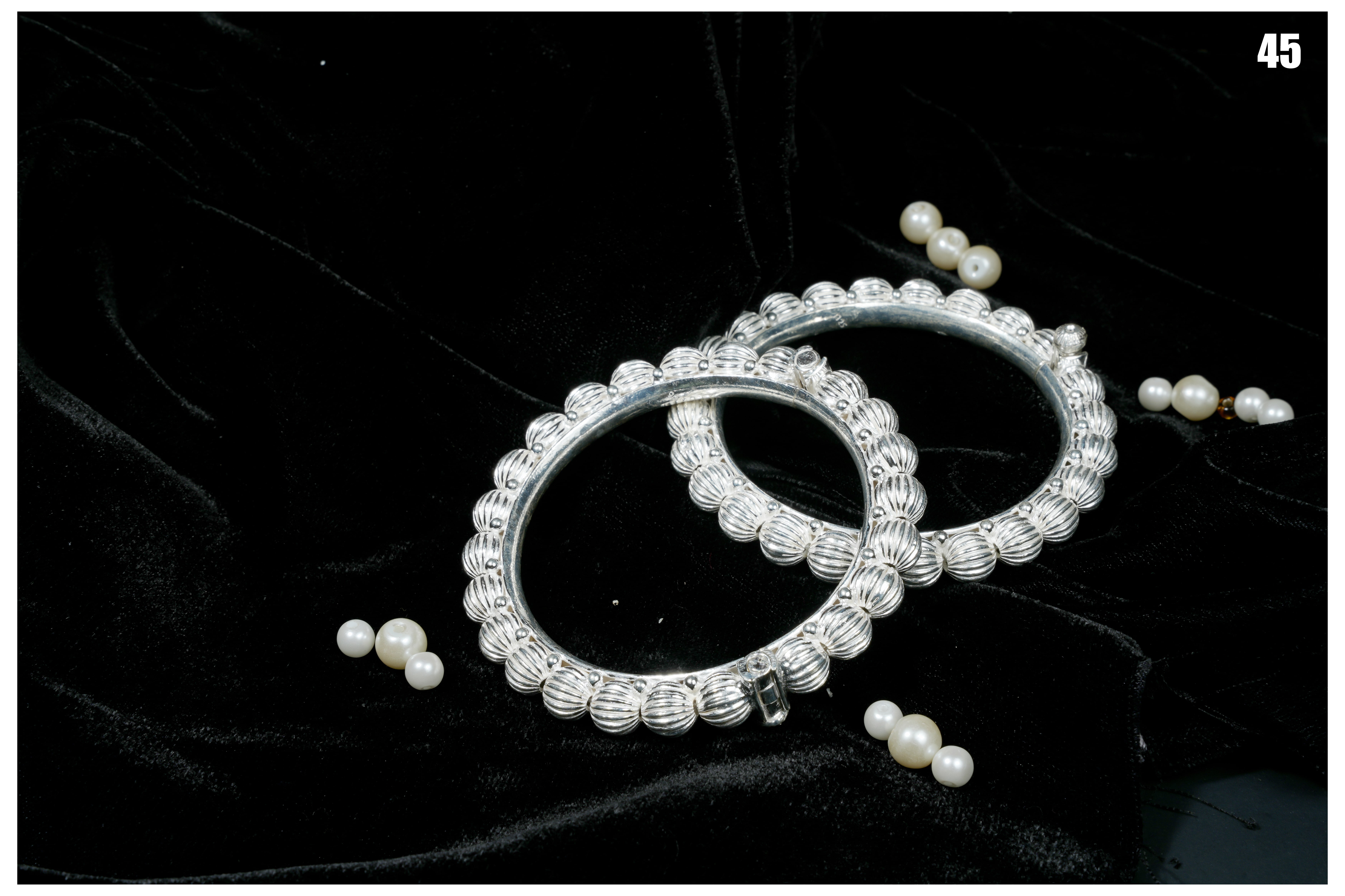 Manish Jewellers Silver Bangri 2-4 Size For Girls & Women