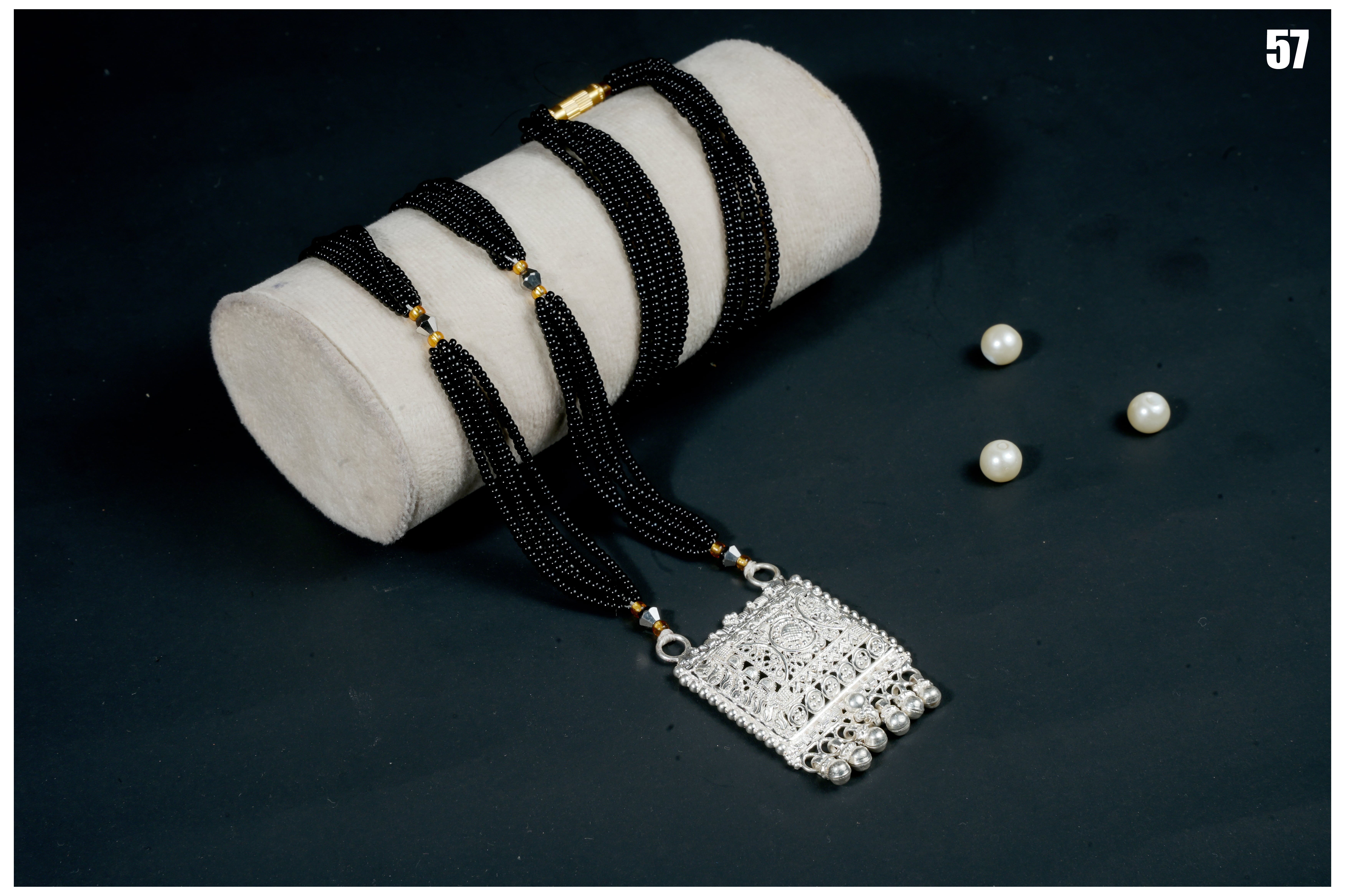 Manish Jewellers Desi Silver Mangalsutra For Girls & Women