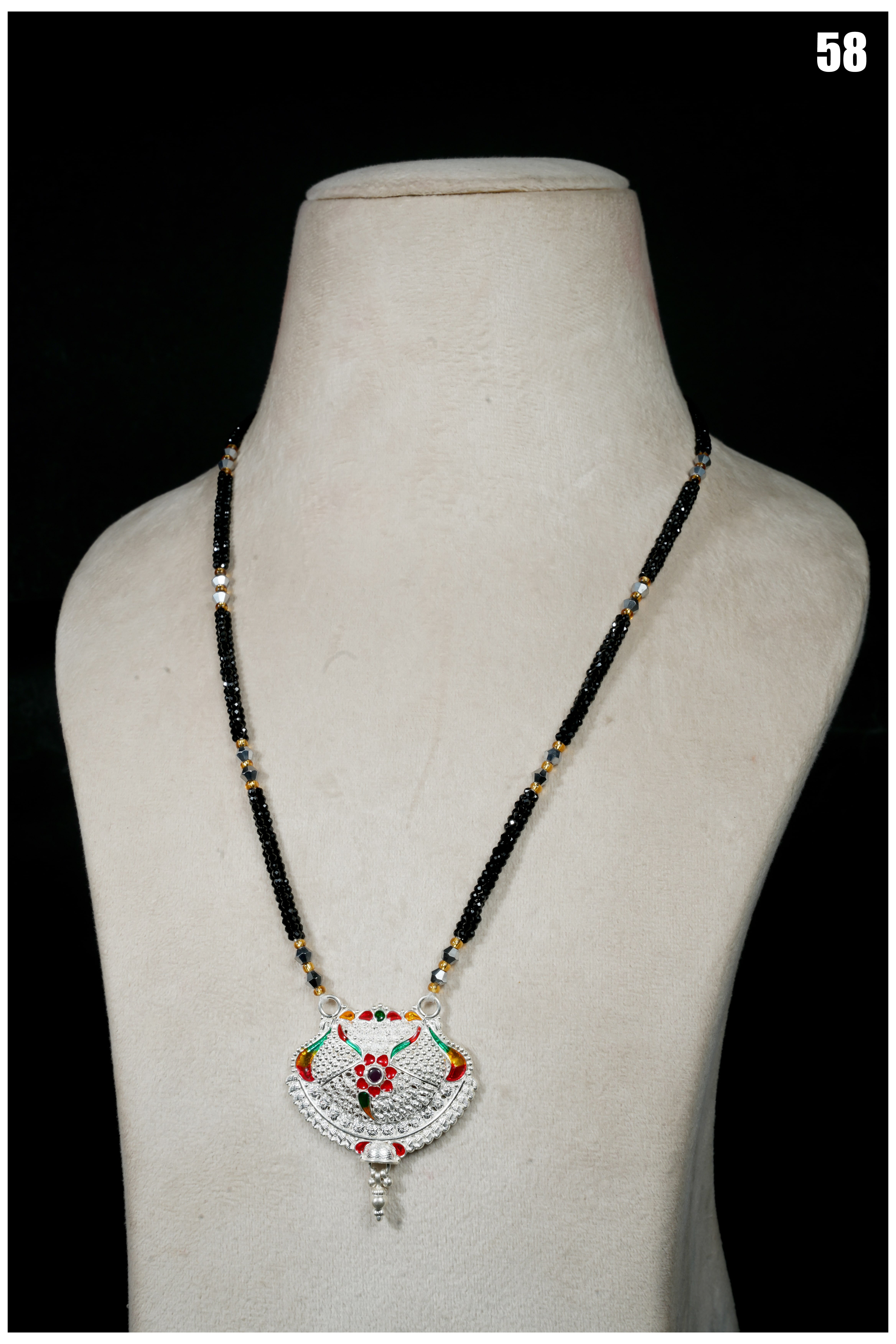 Manish Jewellers Desi Silver Mangalsutra For Girls & Women